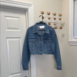 Oak + Fort - Classic Cropped Denim Jean Jacket - Blue - L